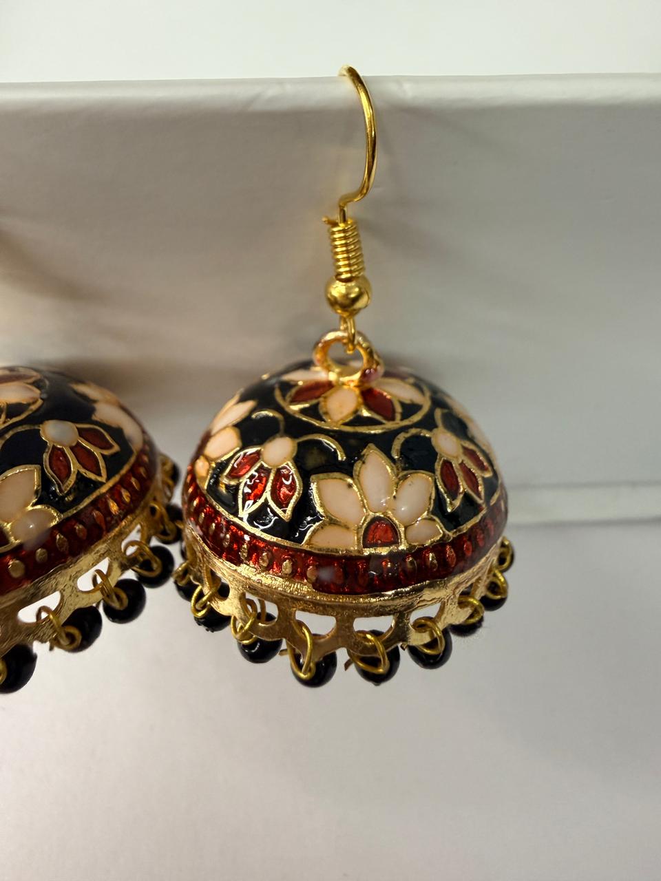 Traditional Meenakari Jhumka Earrings