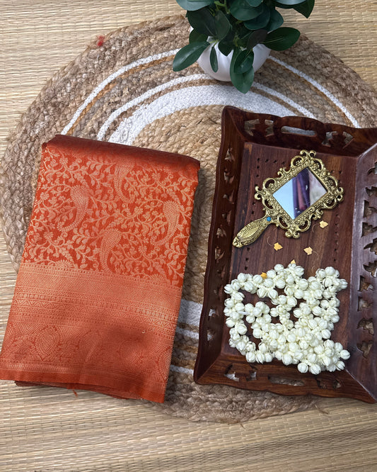 Orange Semi Silk Samudrika Pattu Saree SS102