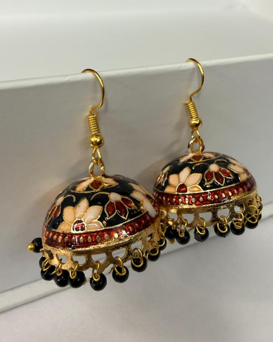 Traditional Meenakari Jhumka Earrings