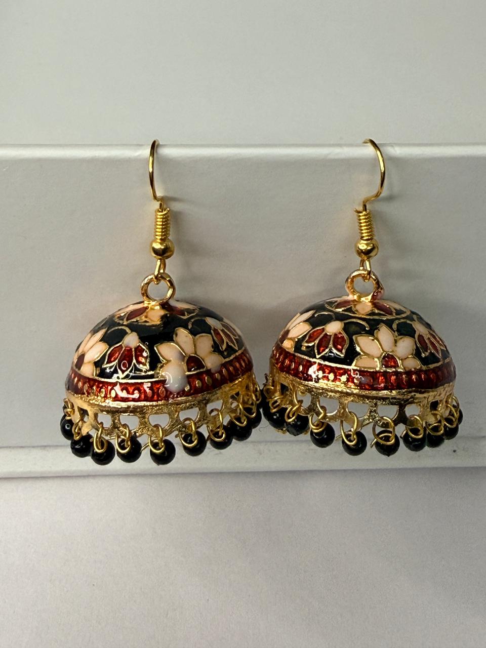 Traditional Meenakari Jhumka Earrings