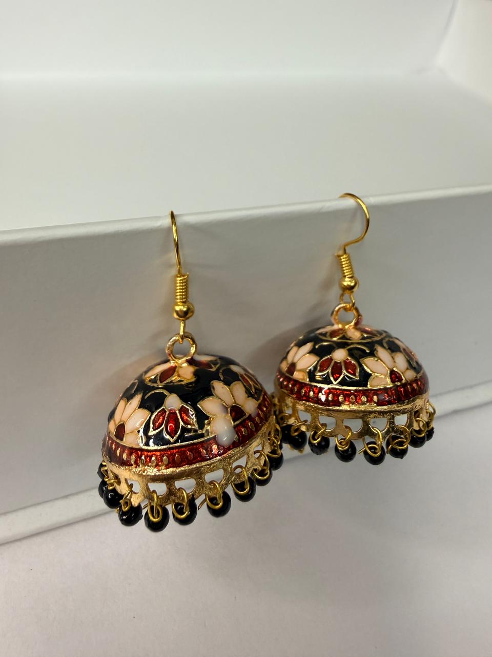Traditional Meenakari Jhumka Earrings